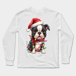 Christmas Boston Terrier Long Sleeve T-Shirt